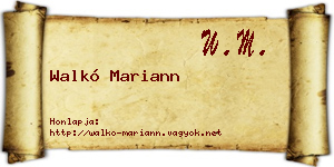 Walkó Mariann névjegykártya