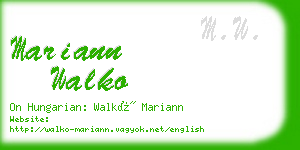 mariann walko business card